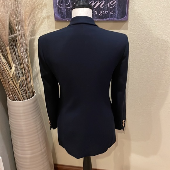 Vintage Lauren Ralph Lauren Crown Crest Sailor Wool Blazer Navy Blue & Gold 4P - Picture 10 of 14